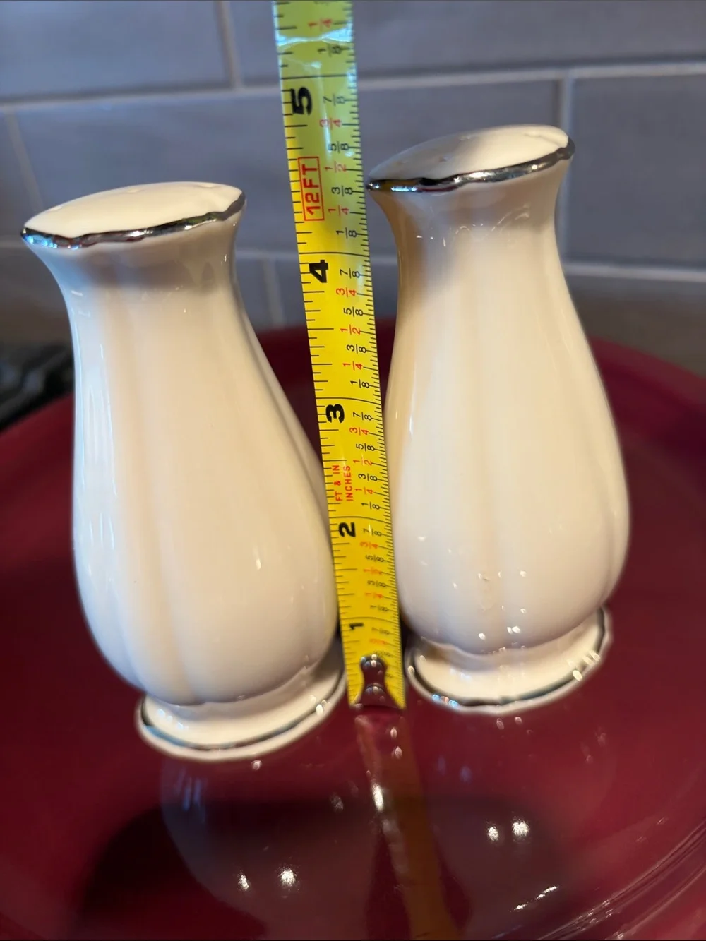 Lenox vintage salt pepper shaker set platinum excellent like new condition